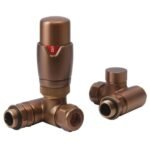 TRH Contemporary Dual Fuel Corner TRV Set Brushed Bronze
