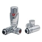TRH Contemporary Dual Fuel Corner TRV Set Chrome