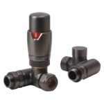 TRH Contemporary Dual Fuel Corner TRV Set Gunmetal Brushed