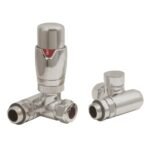 TRH Contemporary Dual Fuel Corner TRV Set Satin Nickel