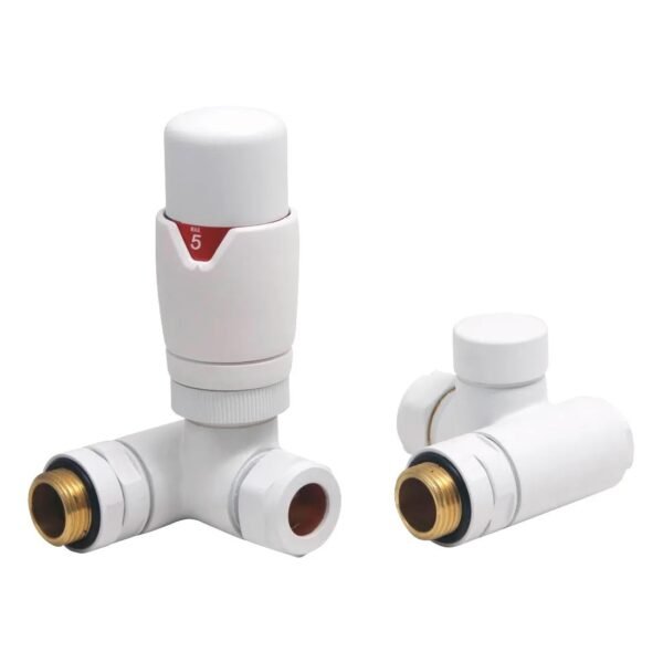 TRH Contemporary Dual Fuel Corner TRV Set White