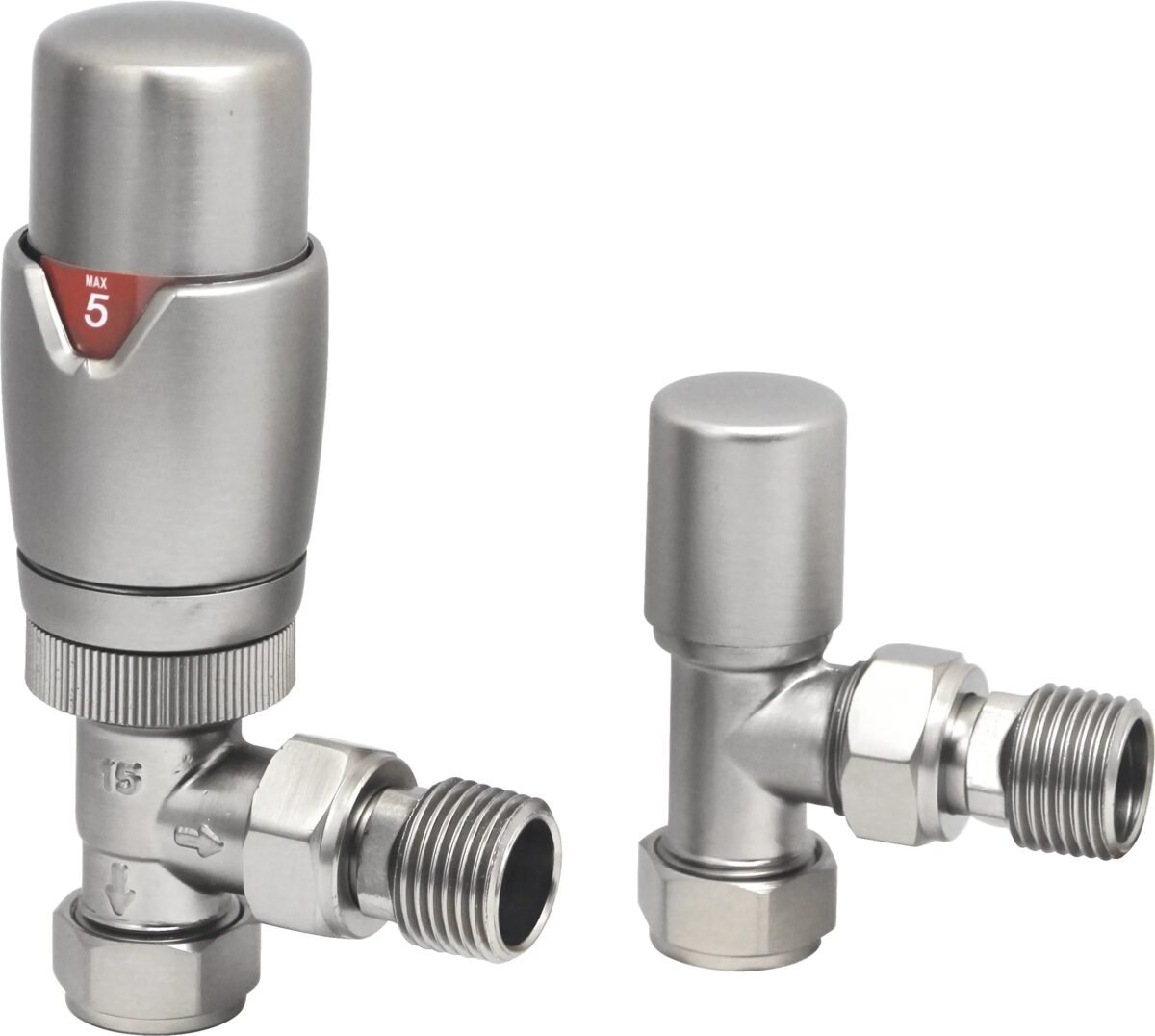 TRH Contemporary Angled TRV Set Satin Nickel - Image 1