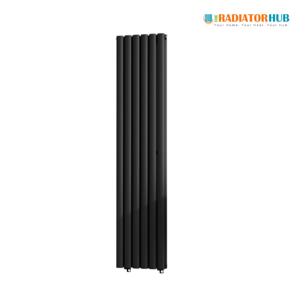 TRH Double Oval Vertical Designer Radiator 1600mm x 360mm Anthracite