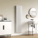 TRH Double Oval Vertical Designer Radiator 1600mm x 360mm White - Image 2