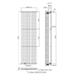TRH Double Oval Vertical Designer Radiator 1600mm x 480mm Anthracite - Image 5