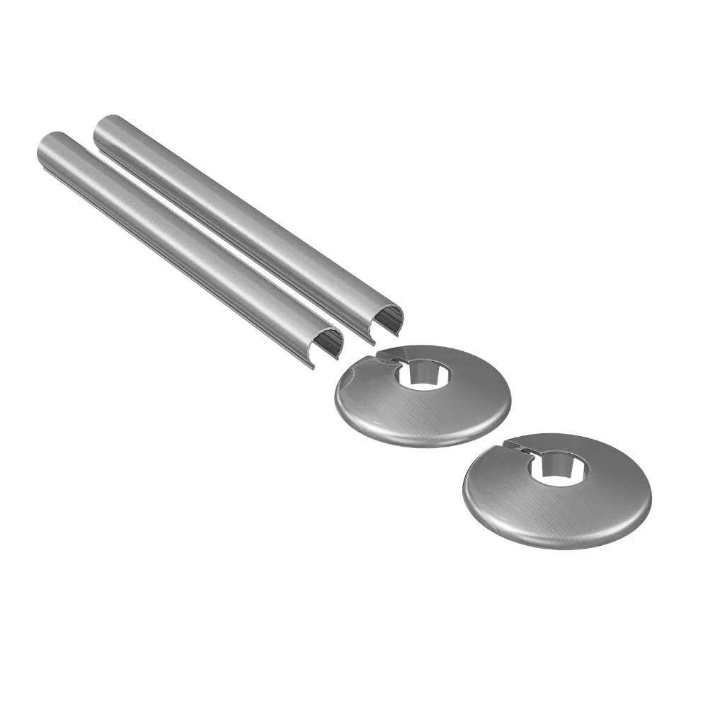 TRH-Retrofit-Snap-On-Pipe-Sleeve-Kit-Satin-Brushed-Nickel TRH Retrofit Radiator Pipe Cover Snap On Pipe Sleeving Kit Satin Nickel - Image 1