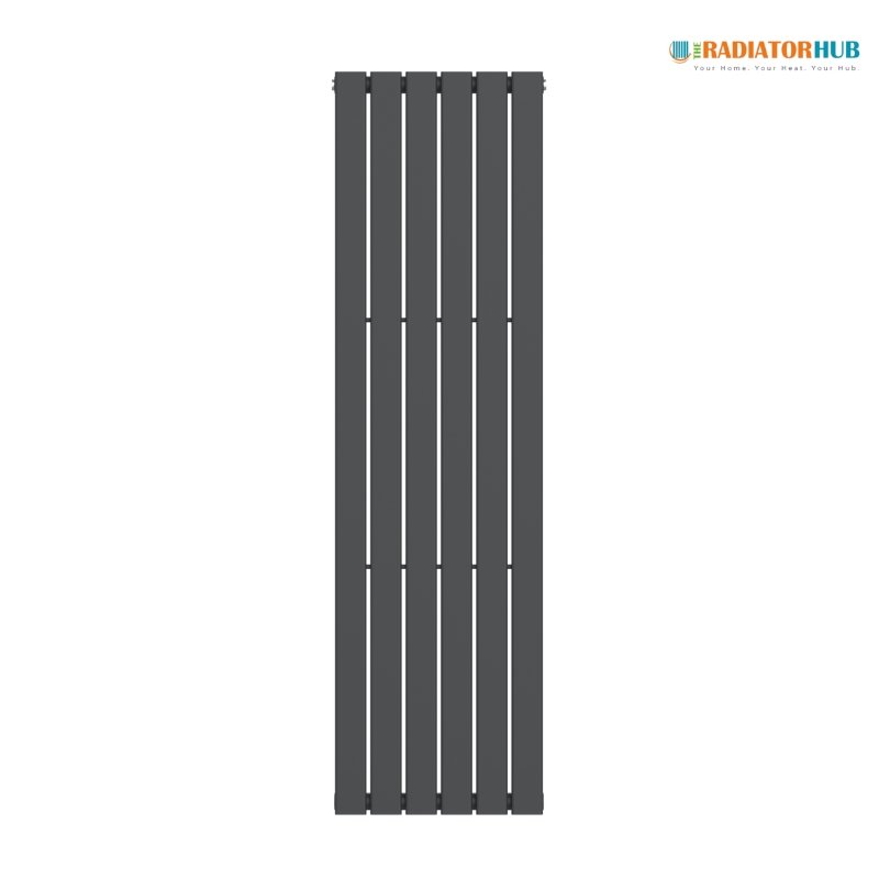 TRH Single Flat Vertical Designer Radiator 1600mm x 452mm Anthracite Designer Mild Steel Radiators | The Radiator Hub