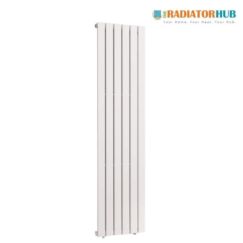 TRH Single Flat Vertical Designer Radiator White Designer Mild Steel Radiators | The Radiator Hub
