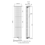 Alma Single Oval Vertical Designer Radiator 1600mm x 360mm White - Image 5