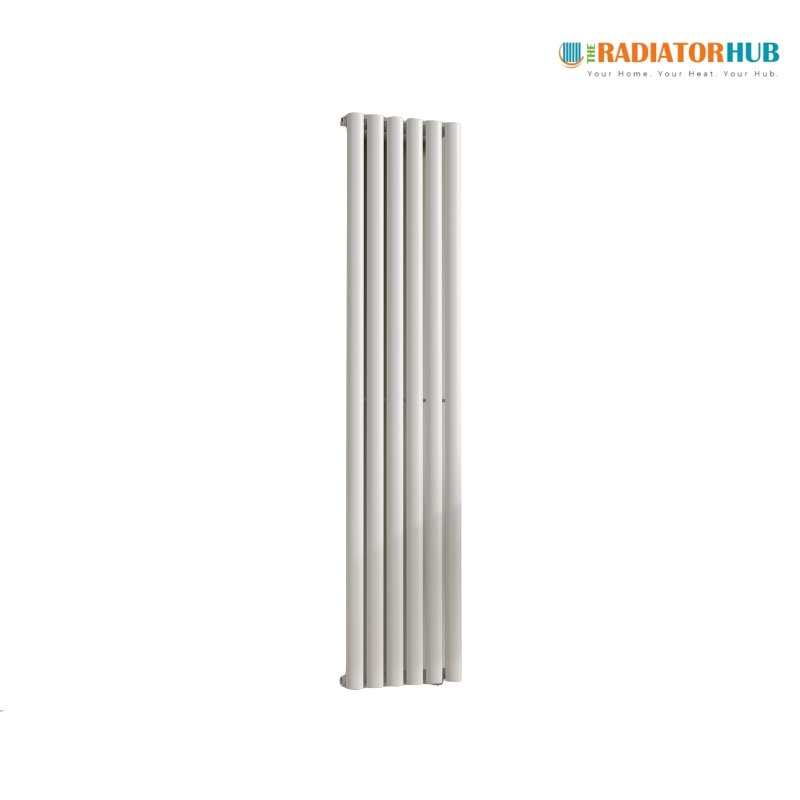 TRH Single Oval Vertical Designer Radiator White Designer Steel Vertical Radiators | The Radiator Hub