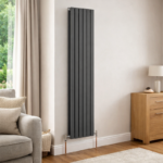 TRH Slimline Double Vertical Radiator 1800mm x 350mm Textured Anthracite