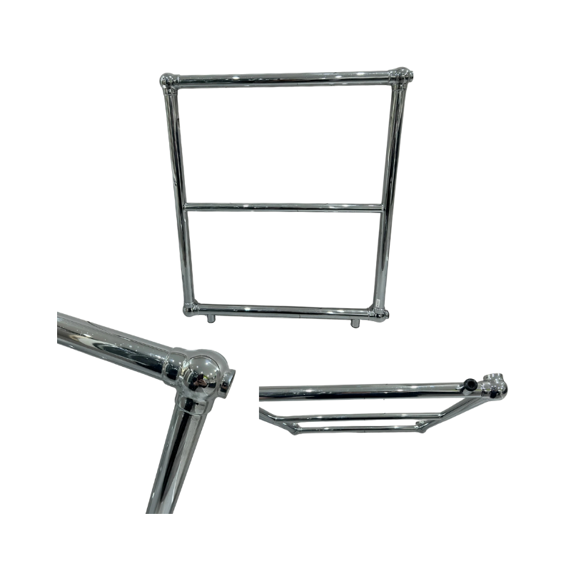 Burcombe Ball Jointed Heated Towel Rail 600 x 686mm (Chrome Finish) (1) Burcombe Chrome Heated Towel Rail 600x686mm - Image 2