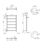 TRH Highclere Vertical Electric Radiator 800mm x 500mm Polished Stainless Steel - Image 4