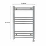 TRH Knole Electric Towel Rail 550mm x 500mm Chrome - Image 2