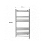 TRH Knole Electric Towel Rail 900mm x 500mm Chrome - Image 5