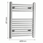 TRH Whitstable Non Thermo Towel Rail 691x600mm Chrome - Image 4