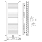 TRH Whitstable Non Thermo Towel Rail 1186x450mm Chrome - Image 5