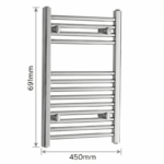 TRH Whitstable Non Thermo Towel Rail 691x450mm Chrome - Image 4