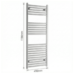TRH Whitstable Non Thermo Towel Rail 1186x450mm Chrome - Image 4