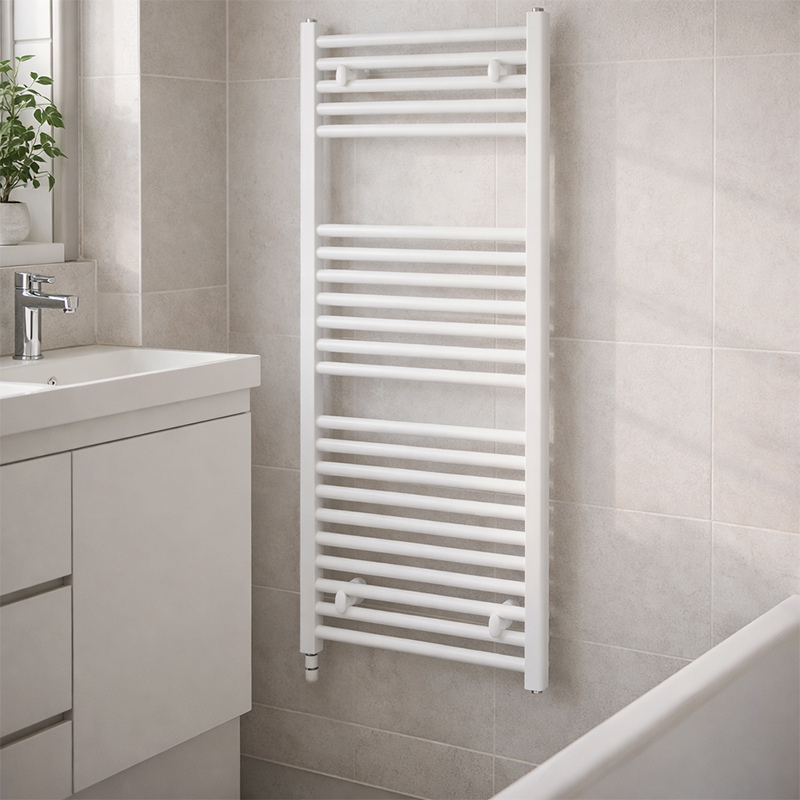TRH Whitstable Non Thermo 1186mm x 450mm White Roomshot Designer Steel Vertical Radiator | The Radiator Hub