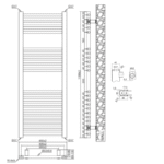 TRH Whitstable Non Thermo Towel Rail 1186x450mm White - Image 4