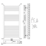 TRH Whitstable Non Thermo Towel Rail 1186x600mm White - Image 4