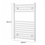 TRH Whitstable Non Thermo Towel Rail 691x450mm White - Image 4