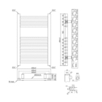 TRH Whitstable Non Thermo Towel Rail 691x450mm White - Image 5