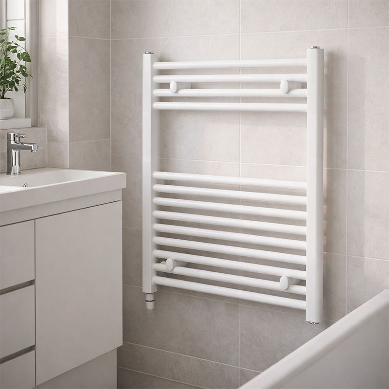 TRH Whitstable Non Thermo 691mm x 600mm White Roomshot Designer Steel Vertical Radiator | The Radiator Hub