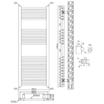 TRH Whitstable Electric Thermostatic Towel Rail 1186x450mm Anthracite - Image 4
