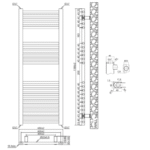 TRH Whitstable Electric Thermostatic Towel Rail 1186x450mm Chrome - Image 4