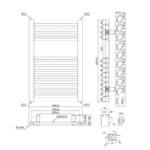 TRH Whitstable Electric Thermostatic Towel Rail 691x450mm Black - Image 4
