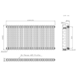 Aura 2 Column Horizontal Radiator 600mm x 1190mm White - Image 4