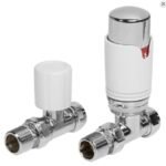 TRH Contemporary Straight TRV Set Chrome/White