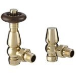 TRH Kensington Traditional Angled TRV Set Polished Brass