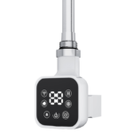 White Square Smart WiFi Thermostatic Electric Heating Element with LED display, front view showing square form factor