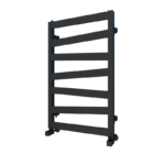 Modern Ladder Towel Radiator 800mm x 500mm in Matt Black, compact wall-mounted design, front view