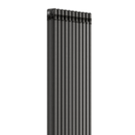 Close-up of raw metal finish and 3-column profile on the 1800mm x 515mm radiator