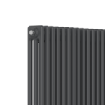 Close-up of anthracite finish and 3-column profile on the 600mm x 1100mm radiator