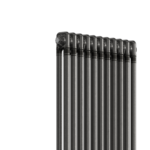 2 Column Vertical Radiator 1800mm x 515mm in Raw Metal, front view, wall-mounted