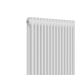 Close-up of white finish and 2-column profile on the 600mm x 1415mm radiator