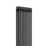 Close-up of raw metal finish and 3-column profile on the 1800mm x 425mm radiator