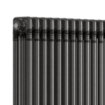 Close-up of raw metal finish and 2-column profile on the 600mm x 785mm radiator