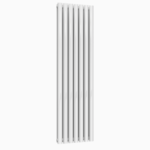 Nina Double Oval Vertical Designer Radiator 1600mm x 420mm White
