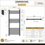 Vela Brushed Brass Designer Towel Radiator 1200mm x 500mm - Image 5