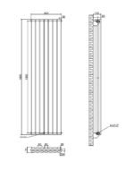 Nina Double Oval Vertical Designer Radiator 1600mm x 420mm White - Image 3