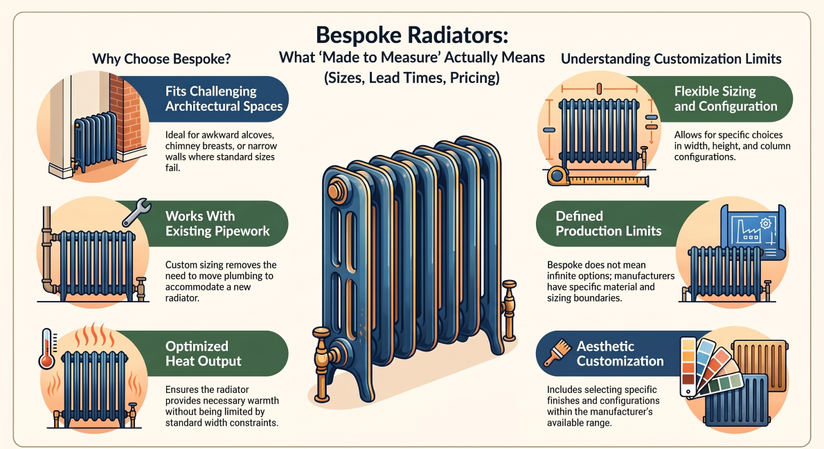 Bespoke made-to-measure radiator in a custom size