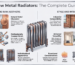 Raw metal column radiator in an industrial-style interior
