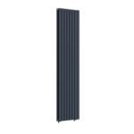 Alma Double Oval Vertical Designer Radiator 1800mm x 480mm Anthracite - Image 4