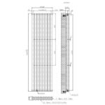 Alma Double Oval Vertical Designer Radiator 1800mm x 480mm Anthracite - Image 5